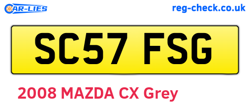 SC57FSG are the vehicle registration plates.