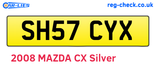 SH57CYX are the vehicle registration plates.