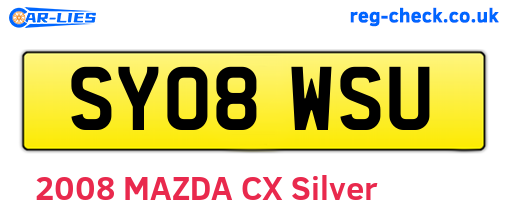 SY08WSU are the vehicle registration plates.
