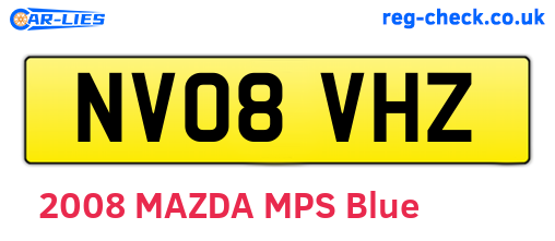 NV08VHZ are the vehicle registration plates.