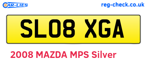 SL08XGA are the vehicle registration plates.