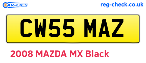 CW55MAZ are the vehicle registration plates.