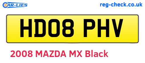 HD08PHV are the vehicle registration plates.