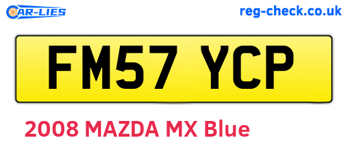 FM57YCP are the vehicle registration plates.