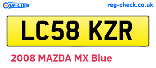 LC58KZR are the vehicle registration plates.