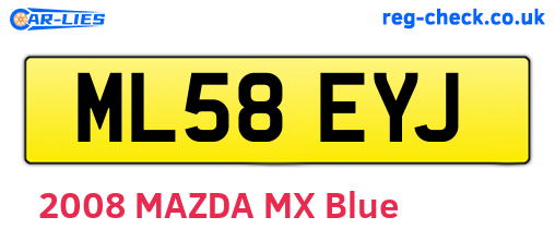 ML58EYJ are the vehicle registration plates.