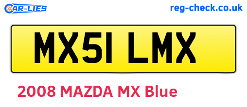 MX51LMX are the vehicle registration plates.