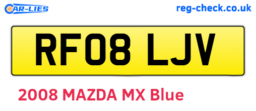 RF08LJV are the vehicle registration plates.