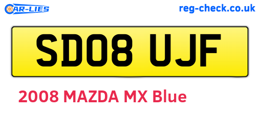 SD08UJF are the vehicle registration plates.
