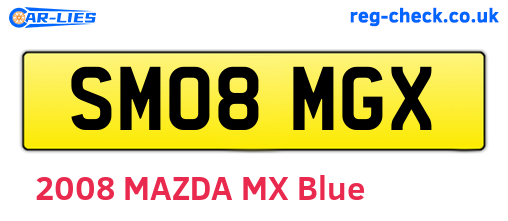SM08MGX are the vehicle registration plates.