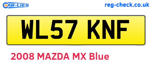 WL57KNF are the vehicle registration plates.