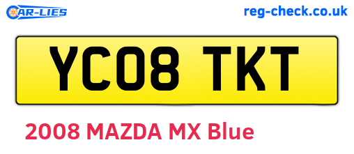 YC08TKT are the vehicle registration plates.