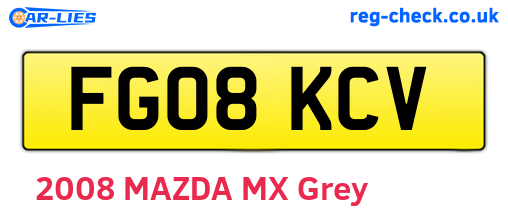 FG08KCV are the vehicle registration plates.