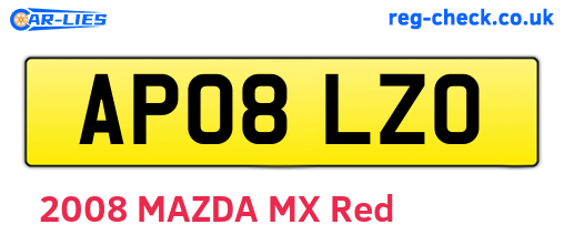 AP08LZO are the vehicle registration plates.