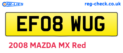 EF08WUG are the vehicle registration plates.