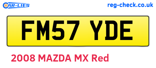 FM57YDE are the vehicle registration plates.
