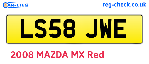 LS58JWE are the vehicle registration plates.