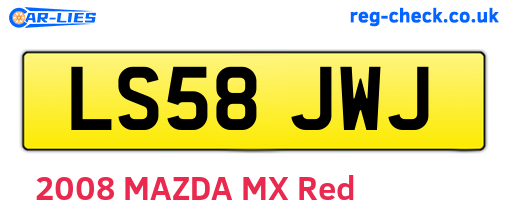 LS58JWJ are the vehicle registration plates.