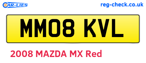 MM08KVL are the vehicle registration plates.