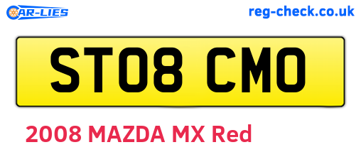 ST08CMO are the vehicle registration plates.
