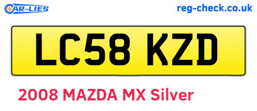 LC58KZD are the vehicle registration plates.