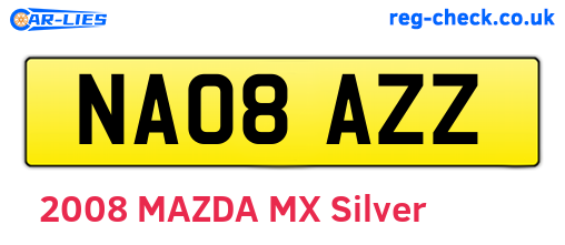 NA08AZZ are the vehicle registration plates.