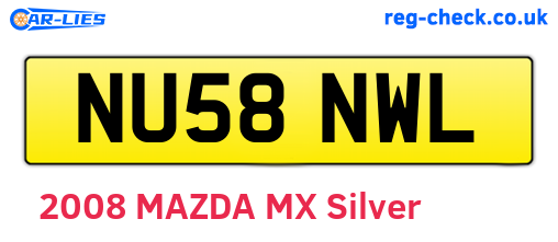 NU58NWL are the vehicle registration plates.