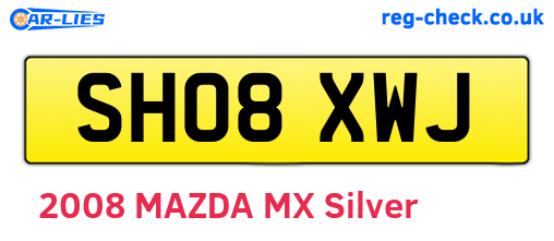 SH08XWJ are the vehicle registration plates.