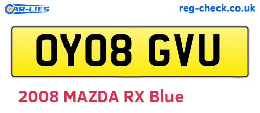 OY08GVU are the vehicle registration plates.