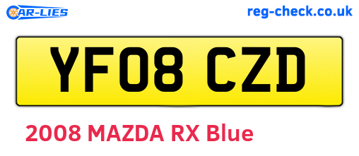 YF08CZD are the vehicle registration plates.