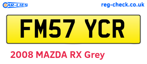FM57YCR are the vehicle registration plates.