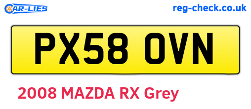 PX58OVN are the vehicle registration plates.