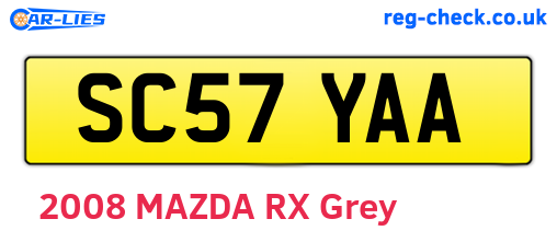 SC57YAA are the vehicle registration plates.