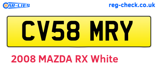 CV58MRY are the vehicle registration plates.