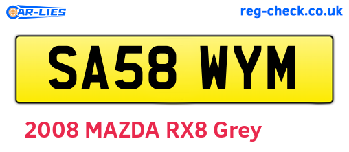 SA58WYM are the vehicle registration plates.