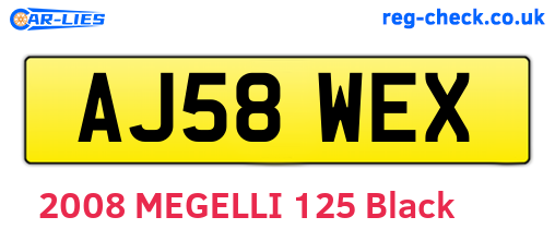 AJ58WEX are the vehicle registration plates.