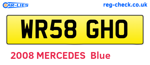 WR58GHO are the vehicle registration plates.