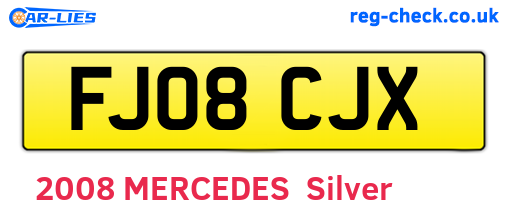 FJ08CJX are the vehicle registration plates.