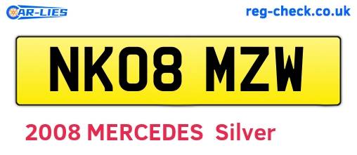 NK08MZW are the vehicle registration plates.