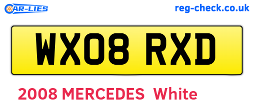 WX08RXD are the vehicle registration plates.