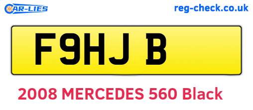 F9HJB are the vehicle registration plates.