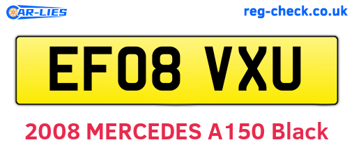 EF08VXU are the vehicle registration plates.