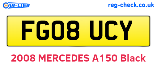 FG08UCY are the vehicle registration plates.