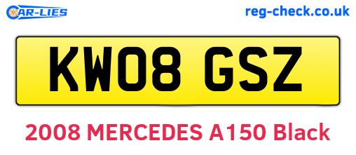 KW08GSZ are the vehicle registration plates.