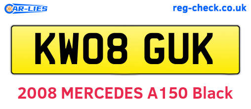 KW08GUK are the vehicle registration plates.
