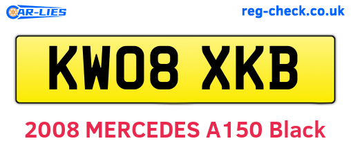 KW08XKB are the vehicle registration plates.