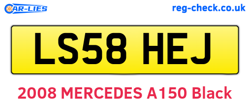 LS58HEJ are the vehicle registration plates.