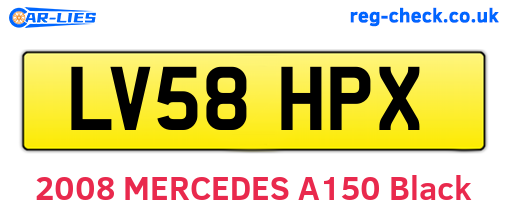 LV58HPX are the vehicle registration plates.