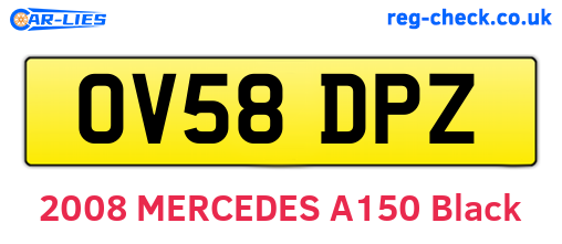 OV58DPZ are the vehicle registration plates.