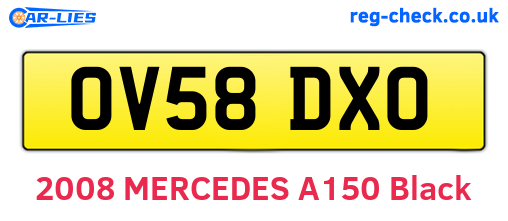 OV58DXO are the vehicle registration plates.